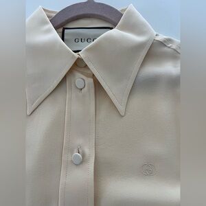 Gucci sheer crepe blouse 36